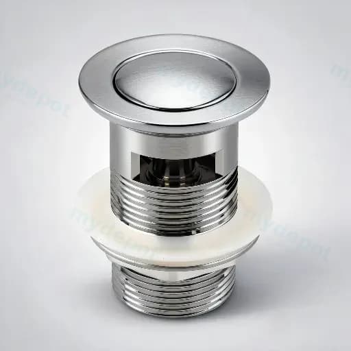 Coco Brushed Nickel Solid Brass 32mm Pop Up Basin Waste with Overflow — commercial plumbing specification