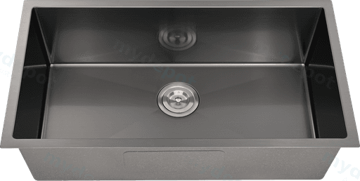 Kliff Gunmetal Hand-Made 304 Stainless Steel Kitchen Sink 760×440×230mm — commercial plumbing specification