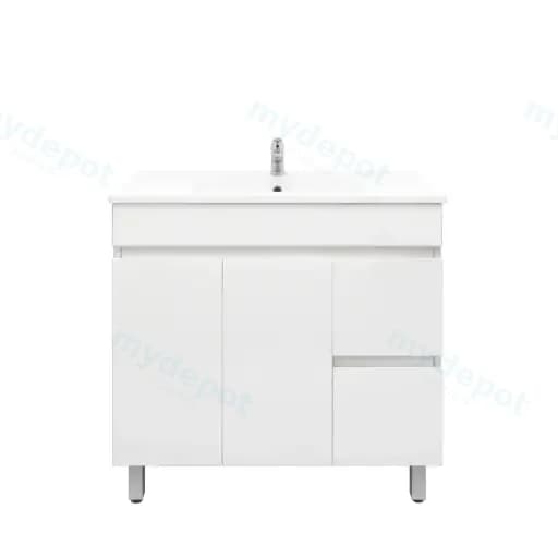 900mm Freestanding Bathroom Vanity Cabinet Only (High Gloss White) — commercial plumbing specification