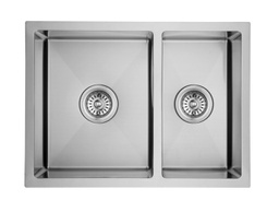 1& 1/2 Bowl Undermount Sink (R10 Corner) 590mm 304 Stainless Steel