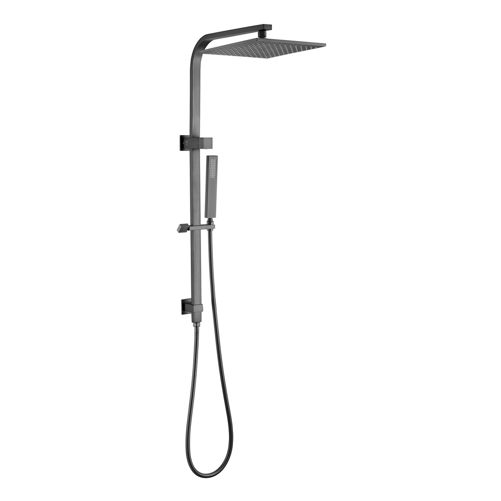 10" Square Gun Metal Grey Shower Station(ABS/Brass,Top Water Inlet)