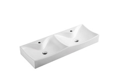 [50088] 1115*400*125mm Wall Hung Counter Top Double Square Basin
