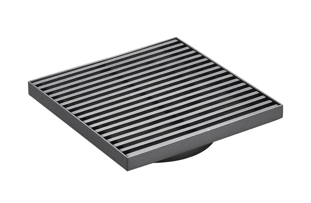 115X115mm Gun Mental Grills Square Floor Drain(80mm)
