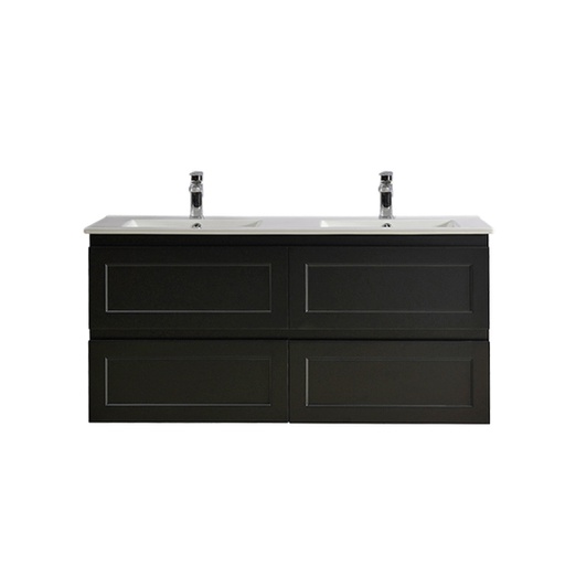 [45034] 1190*450*560mm Matte Black Fremantle Wall Hung Vanity With 4 Drawers Cabinet Only Single Bowl