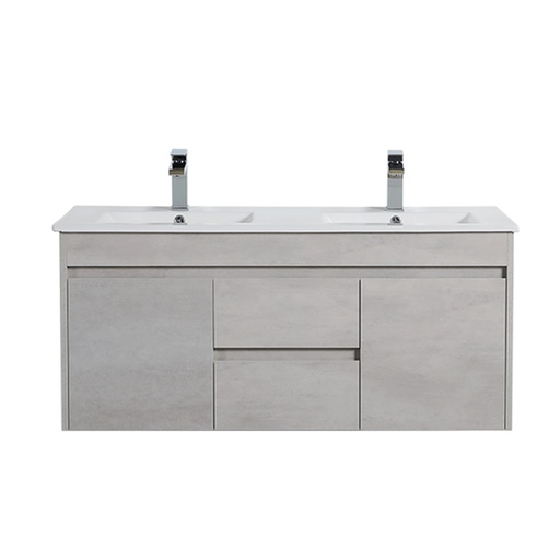 [45118] 1190*455*525mm Wall Hung Concrete Grey Cabinet Only Double Bowl DWH