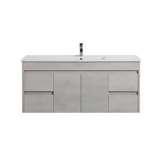 [45114] 1190*455*525mm Wall Hung Concrete Grey Cabinet Only Single Bowl WH