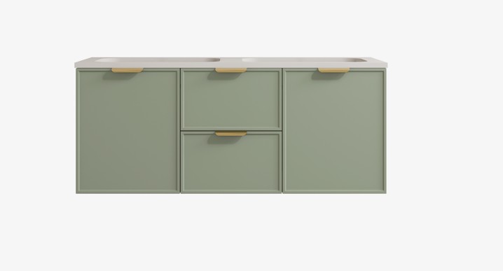[56471] 1190*455*560mm Olive Green Madura Federation Wall Hung PVC Cabinet,Left Hand Drawers