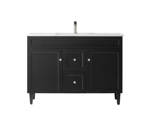 1190X455X860 Matte Black Harold Federation Free Standing PVC Cabinet,Left Hand Drawers