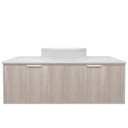 1190x455x400mm Kliff Fluted Wood Grain Vanity Coastal Oak Soft Closing Drawer Pull Out With Handle