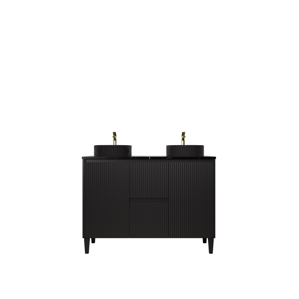 1190x455x860mm Matte Black Crete Modern Free Standing Vanity