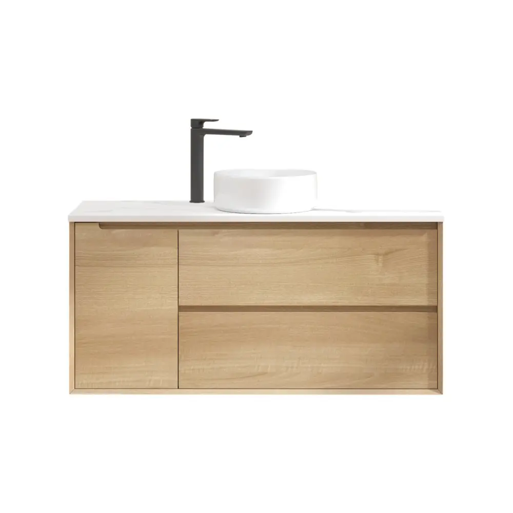 [93407/BE1246W-NO] 1190x460x550mm Bell Collection Natural Oak 2R/DW 1L/DR Wall Hung Vanity