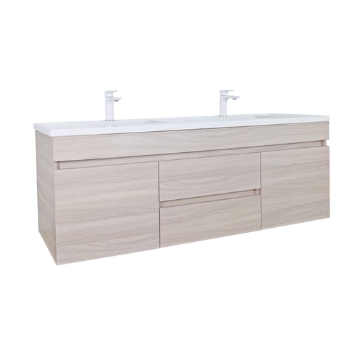 1200*460*555mm Oak Bathroom Vanity Double Bowl DWH-OAK
