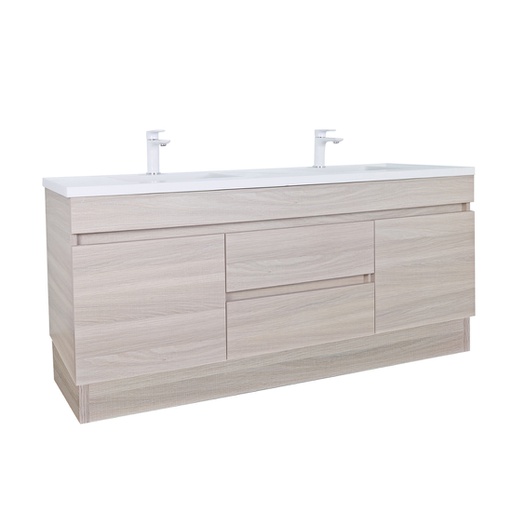 [46004] 1200*460*860mm Oak Bathroom Vanity Double Bowl DL-OAK
