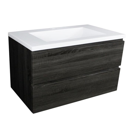 1200mm Dark Grey MDF 2 Drawers Wall Hung Bathroom Vanity Cabinet Only