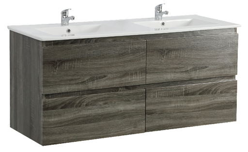 1200Lx550Hx450Dmm Dark Grey MDF Board with PVC Vacuum Filmed 4/DW Wall Hung Vanity