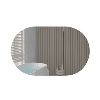 [91099/OSV1275MW] 1200Lx750Hx146Dmm Oval Matte White 2PAC MDF 3/DR Shaving Cabinet