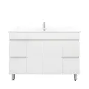 1200Lx830Hx450Dmm Gloss White 2PAC PVC 4S/DW 2M/DR Freestanding Vanity