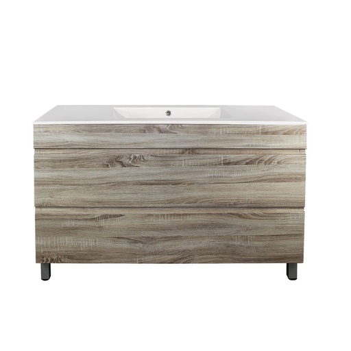 1200Lx830Hx450Dmm White Oak MDF Board with PVC Vacuum Filmed 2/DW Freestanding Vanity