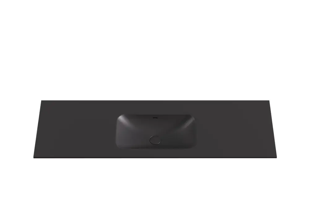 1205X465X145 Matte Black Chasey Solid Surface Stone Basin