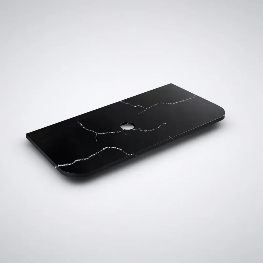 1205X505X12mm Calacatta Night Solid Surface Curve Stone Top