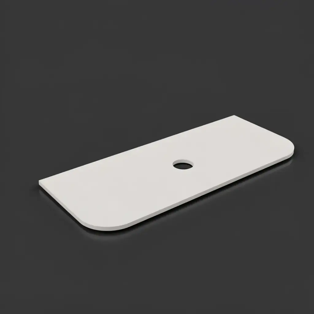 1205X505X20mm Blanco White(WG034) Zero Silica Engineer Curve Stone Top