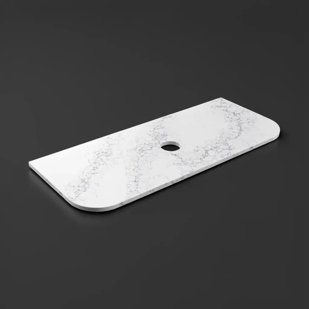 1205X505X20mm Calacatta White (WG486) Zero Silica Engineer Curve Stone Top