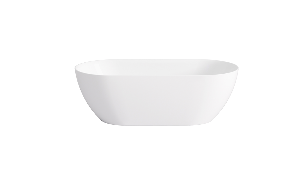 1300*700*550mm Gloss White Ellips Slim Acrylic Free Standing Bathtub No Overflow Chrome Waste And Pipe Inlcuded