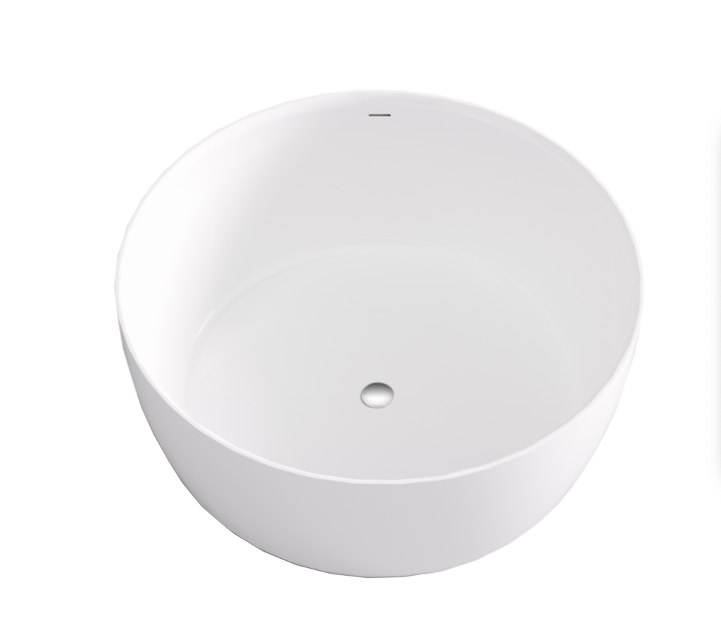 1350*1350*620mm Gloss White Olley Round Acrylic Standing Bathtub Overflow,Chrome Waste And Pipe Inlcuded