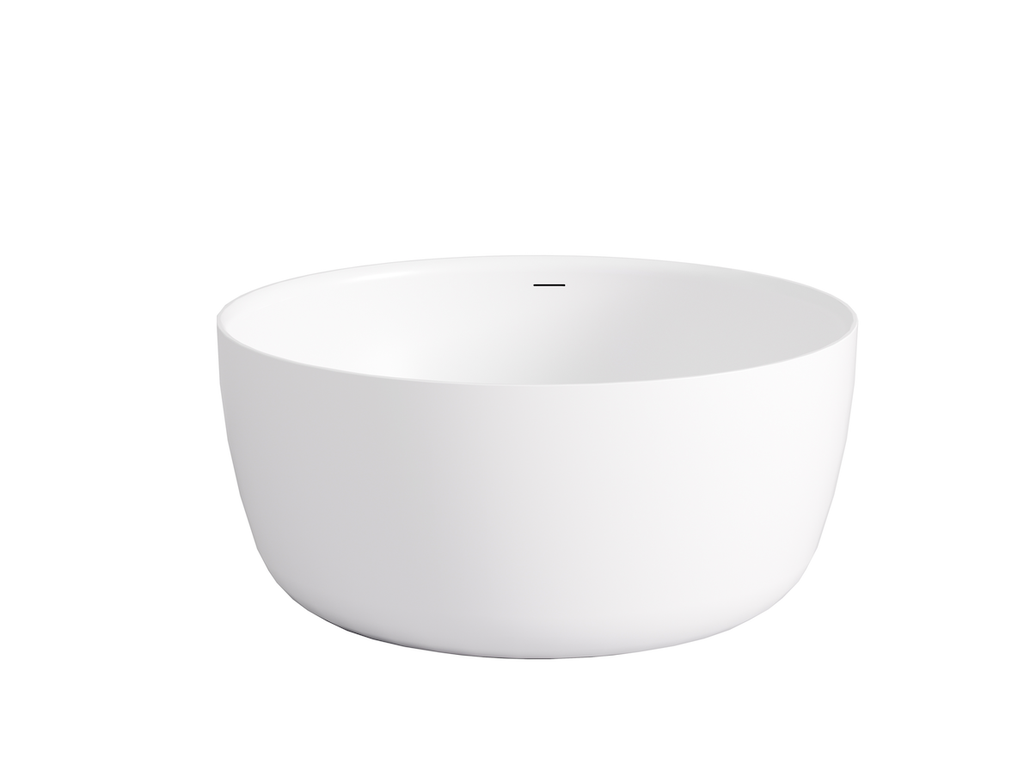 1350*1350*620mm Matte White Olley Round Acrylic Standing Bathtub Overflow,Matte White Waste And Pipe Inlcuded