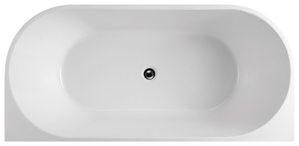 1400X730X600mm Gloss White Dover Back To Wall Free Standing Bath None Overflow 40mm Waste+Pipe Supplied