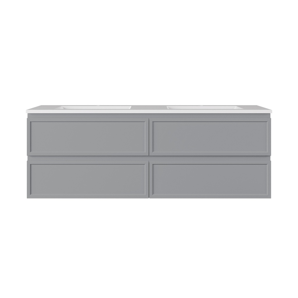 1490*455*500mm Matte Grey New Hamilton Federation Slim Wall Hung Cabinet For Single Bowl And Double Bowl