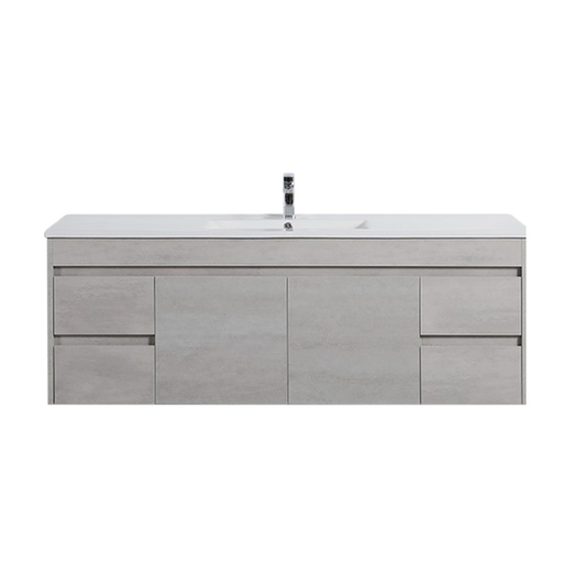 1490*455*525mm Wall Hung Concrete Grey Cabinet Only Suit for Single or Double Bowl WH