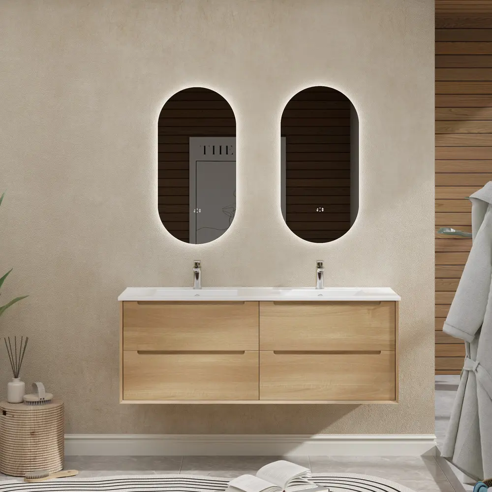 1490x460x550mm Bell Collection Natural Oak 4/DW Wall Hung Vanity