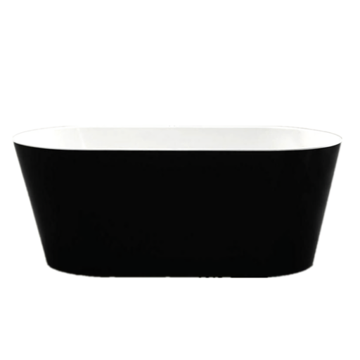 1500*745*580mm Free Standing Bathtub Gloss Black and withe NON OVERFLOW Waste Not Included