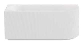 1500*750*580mm Gloss White Oval Freestanding Left Corner Capri Fluted Bathtub No Overflow Plug & Waste Not Included