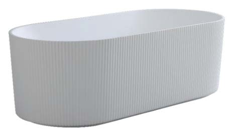 1500*750*580mm Matt White Ceto Ally Groove Oval Freestanding Bathtub No Overflow Plug & Waste Not Included