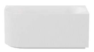 1500*750*580mm Matt White Oval Freestanding Right Corner Capri Fluted Bathtub No Overflow Plug & Waste Not Included