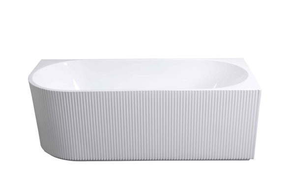 1500*750*590mm Rose V-Groove Right Hand Corner Matt White Bathtub