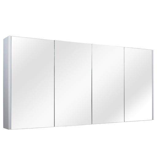 1500Lx150Dx720Hmm Matte White MDF Board with PVC Vacuum Filmed 4/DR Pencil Edge Shaving Cabinet