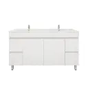 1500mm Freestanding Bathroom Vanity Cabinet with Legs PVC Gloss White