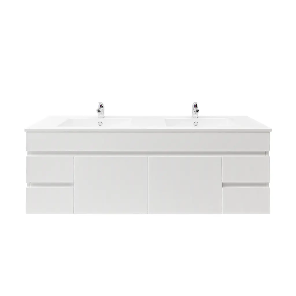 1500mm Wall Hung Bathroom Vanity Cabinet PVC Gloss White