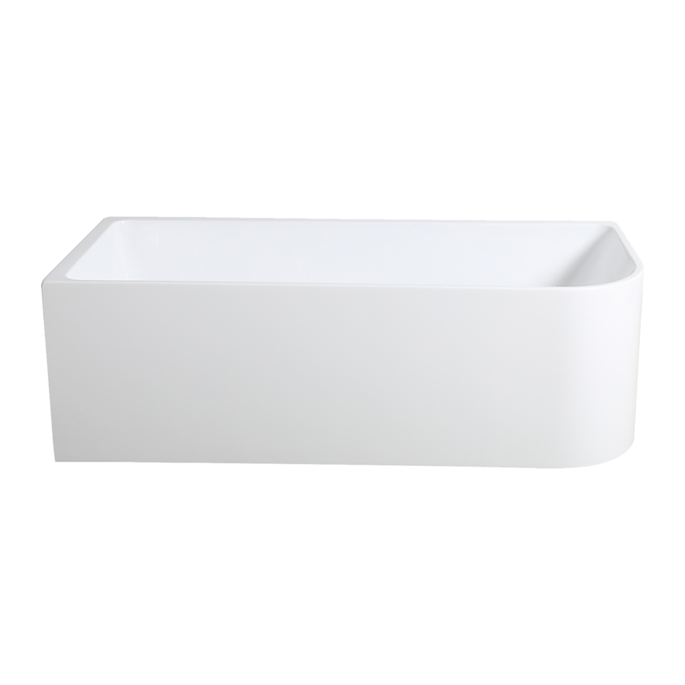1500X730X510mm Gloss White Clayton Free Standing Bath Left Corner None Overflow 40mm Waste+Pipe Supplied