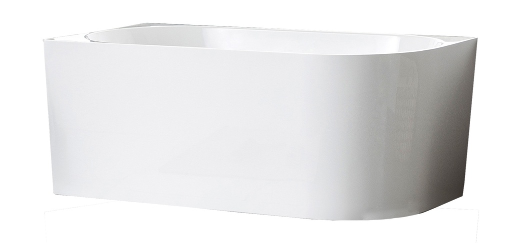 1500X750X600mm Gloss White Bingie Skirt Bath Left Coner None Overflow 40mm Waste+Pipe Supplied
