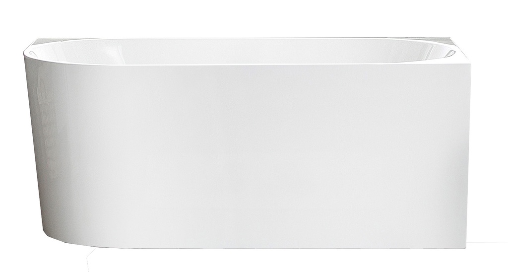 1500X750X600mm Gloss White Bingie Skirt Bath Right Coner None Overflow 40mm Waste+Pipe Supplied