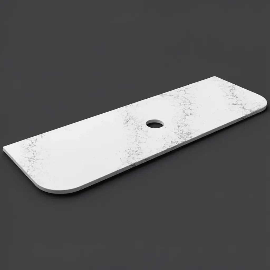 1505X505X20mm Calacatta White (WG486) Zero Silica Engineer Curve Stone Top