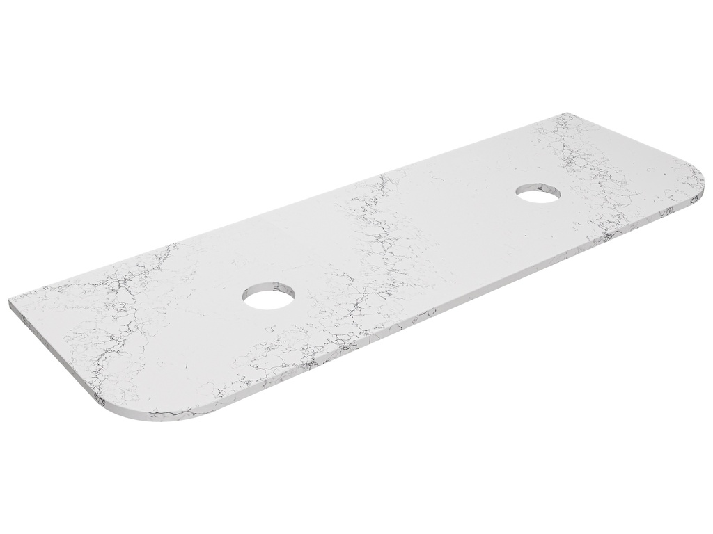 1505X505X20mm Calacatta White (WG486) Zero Silica Engineer Curve Stone Top