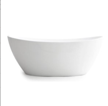1660*780*665mm Free Standing Bathtub Matte White Waste Not Included Optional Waste MW