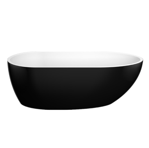 1690*775*585mm Free Standing Bathtub Gloss Black and White NON OVERFLOW Waste Not Included
