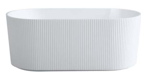 1700*800*580mm Gloss White Ceto Ally Groove Oval Freestanding Bathtub No Overflow Plug & Waste Not Included