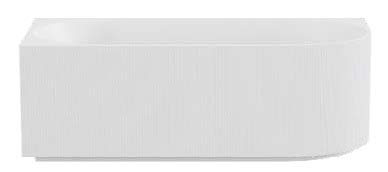 1700*800*580mm Gloss White Oval Freestanding Left Corner Capri Fluted Bathtub No Overflow Plug & Waste Not Included